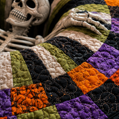 🎃3D-Skelett-Vortex-Steppte runde Halloween-Teppich