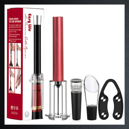 Set mit Luftpumpe, Korkenzieher und Flaschenöffner
