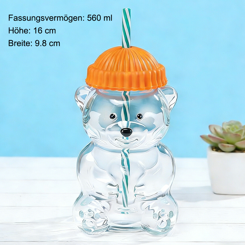 🌲Neujahrsverkauf 🐻Bären-Glasstrohhalmbecher🔥