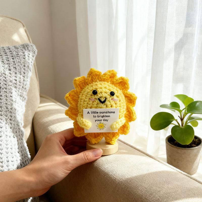 Emotional Support Sun – Handgemachtes Häkel-Plüschtier
