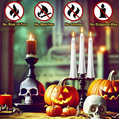 🎃👻 Fernbedienbare Geister-LED-Kerze mit 3D-Flamme 👻🎃