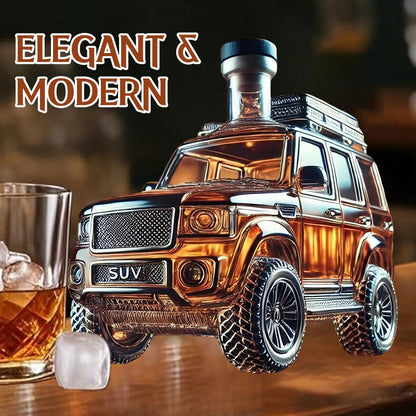 Whiskeyflasche im Retro-Auto-Design