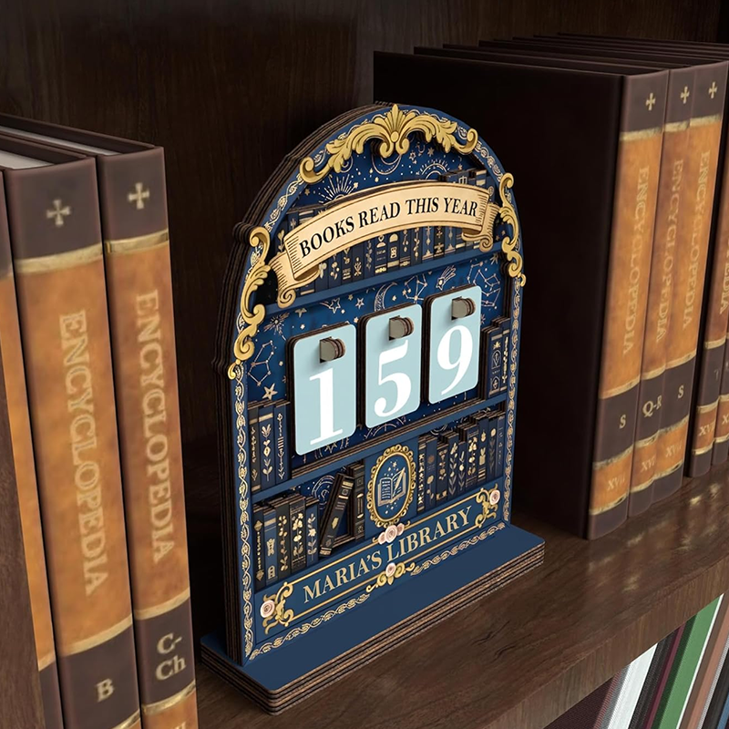 Holz-Anzeige für die jährliche Leseleistung 📚✨