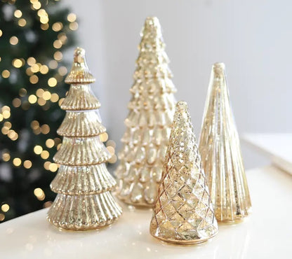 ✨ Schimmernde Weihnachten – 5-teiliges Kristallglas-Baumset mit Lichtern✨