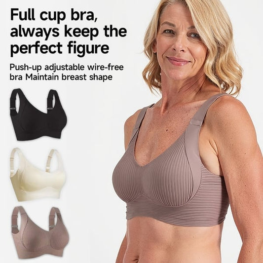 🔥Frühlingsangebot 49 % Rabatt – Gerippter, verstellbarer Push-Up-BH ohne Bügel für Damen