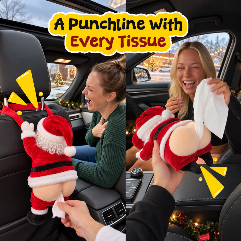 Lustige Taschentuchbox-Hülle mit Weihnachtsmann-Hintern