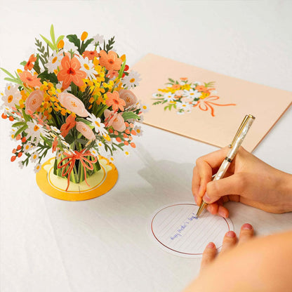 💐 Pop-up-Valentinstagskarte mit Wildblume