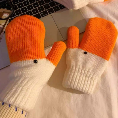 🧡🐥 Varmande Vinterhandskar mit Söt Gås Design ❄️✨