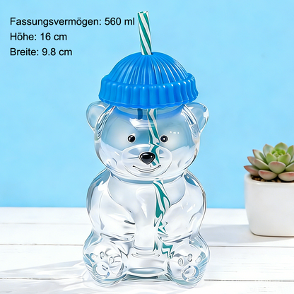 🌲Neujahrsverkauf 🐻Bären-Glasstrohhalmbecher🔥