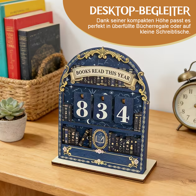 Holz-Anzeige für die jährliche Leseleistung 📚✨