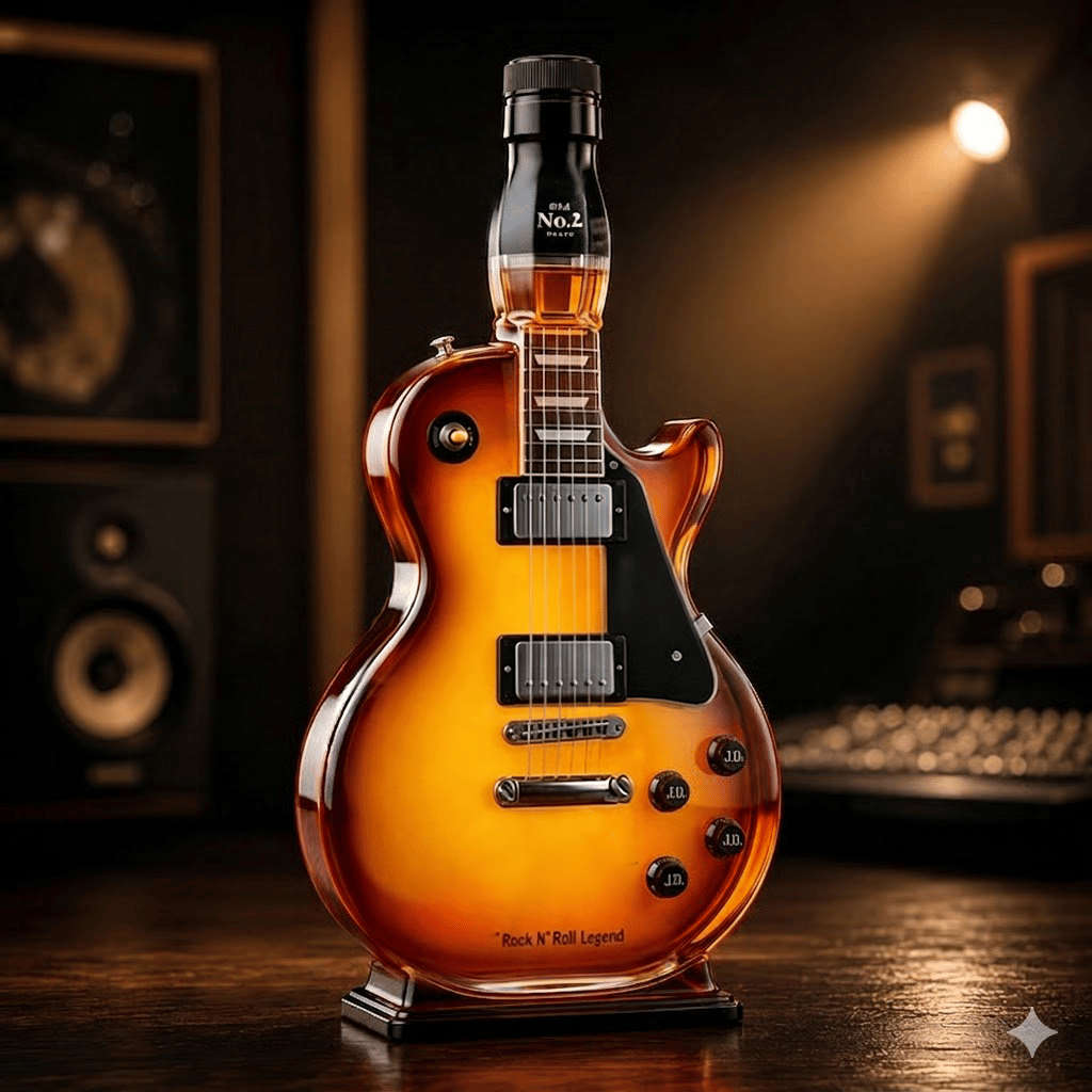 🤘Appetit auf Rock: Vintage Sunburst Gitarrenfigur als Spirituosenflasche🎸✨