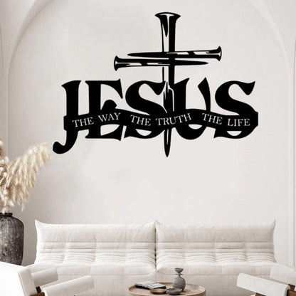 (🎁Letzter Tag 49 % RABATT)🔥Wandkunst mit Jesus- und Kreuz-Design – ⌛Limitierte handgefertigte Serie