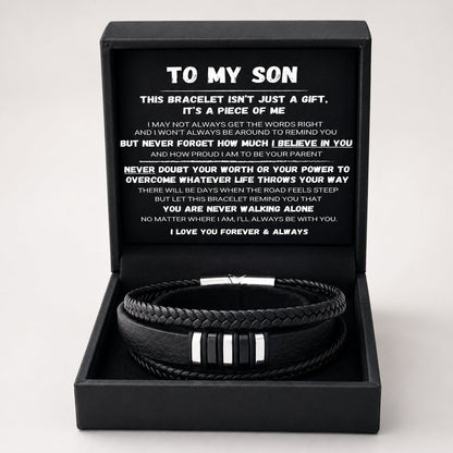 Für meinen Sohn – „Never Walk Alone“-Armband-Set 🖤