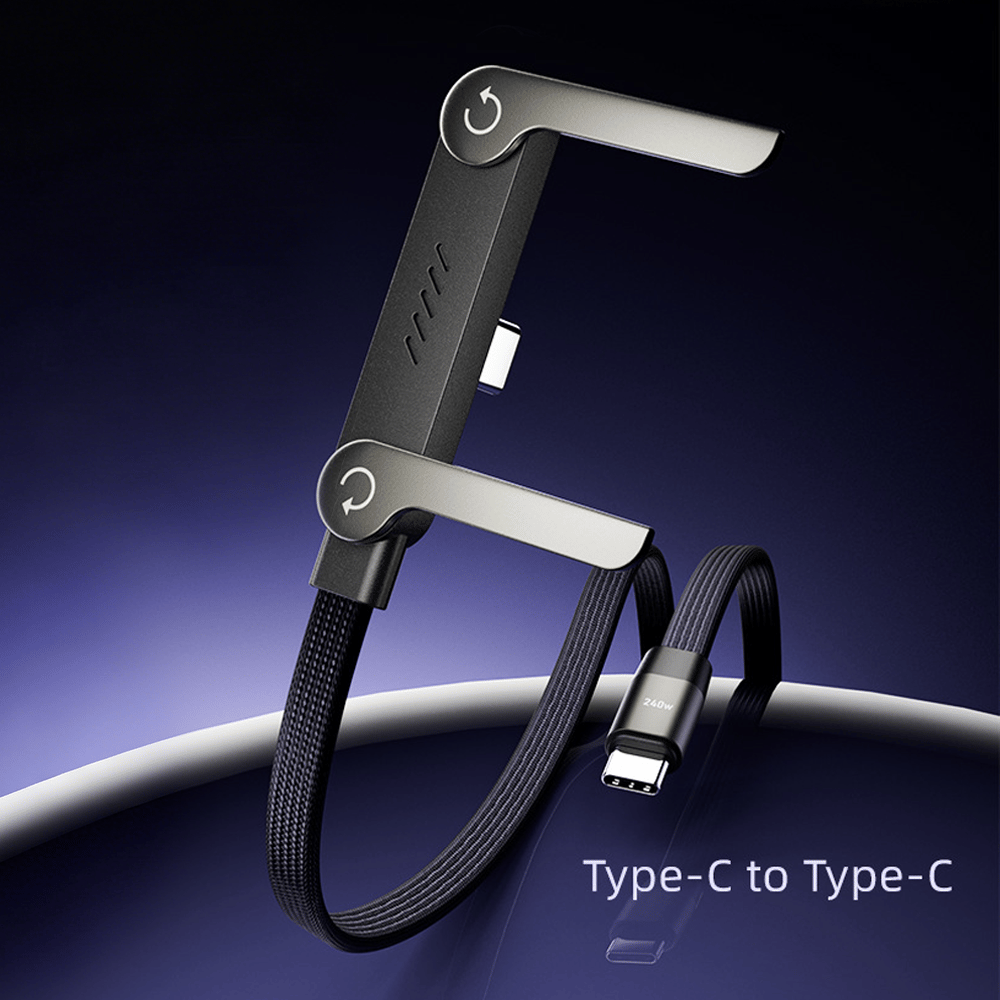 ⚡2-in-1 Invisible Holder Charger Cable – 240W Fast Charging Cord with Built-In Phone Stand