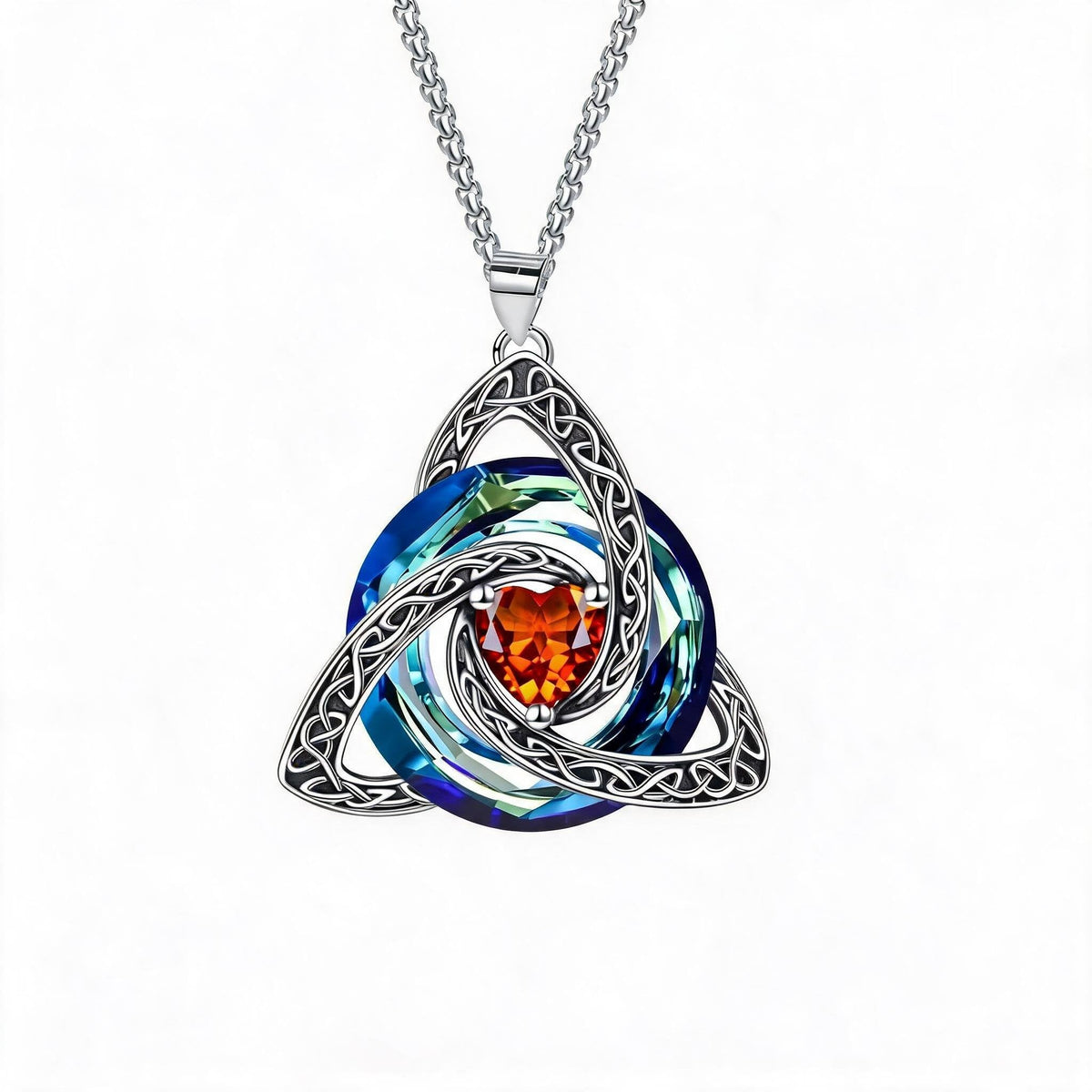✨Halskette mit Geburtsstein und keltischem Dreifachknoten – ein bedeutungsvolles Symbol für Liebe und Verbundenheit ❤️