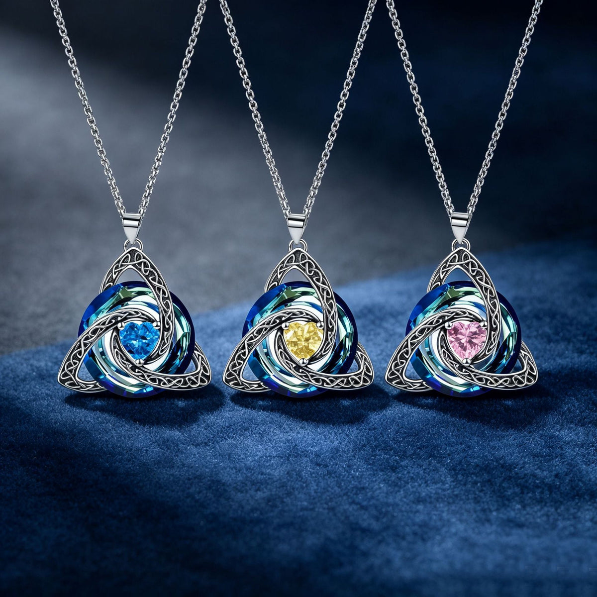 ✨Halskette mit Geburtsstein und keltischem Dreifachknoten – ein bedeutungsvolles Symbol für Liebe und Verbundenheit ❤️