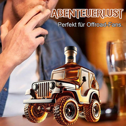 Whiskeyflasche im Retro-Auto-Design