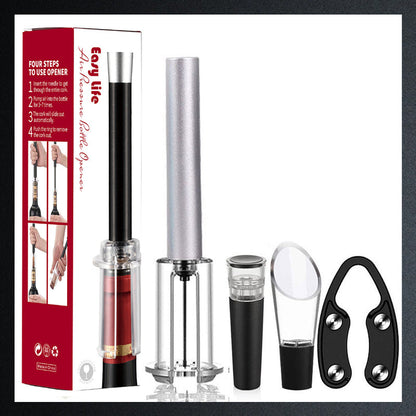 Set mit Luftpumpe, Korkenzieher und Flaschenöffner