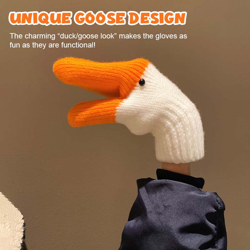 🧡🐥 Varmande Vinterhandskar mit Söt Gås Design ❄️✨