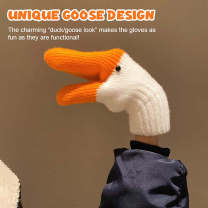 🧡🐥 Varmande Vinterhandskar mit Söt Gås Design ❄️✨