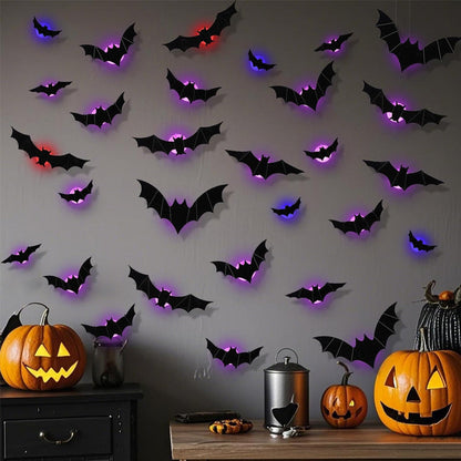 🦇LED-leuchtende Fledermausgruppe