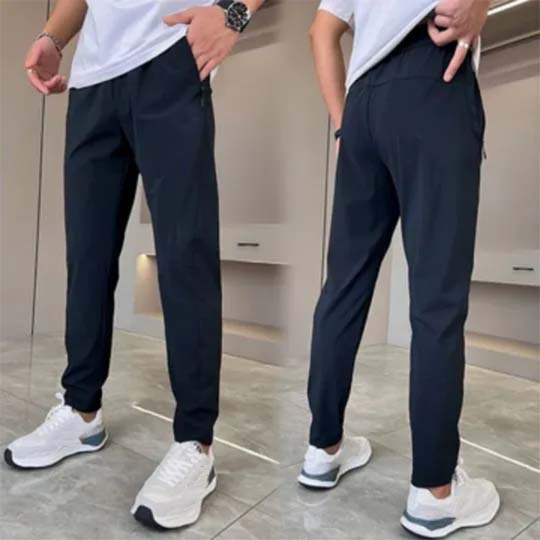 Herren-Skinny-Hose aus Eisseide im Patchwork-Stil