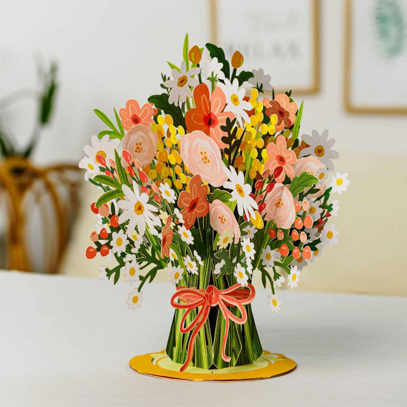 💐 Pop-up-Valentinstagskarte mit Wildblume
