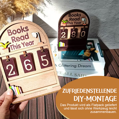Holz-Anzeige für die jährliche Leseleistung 📚✨