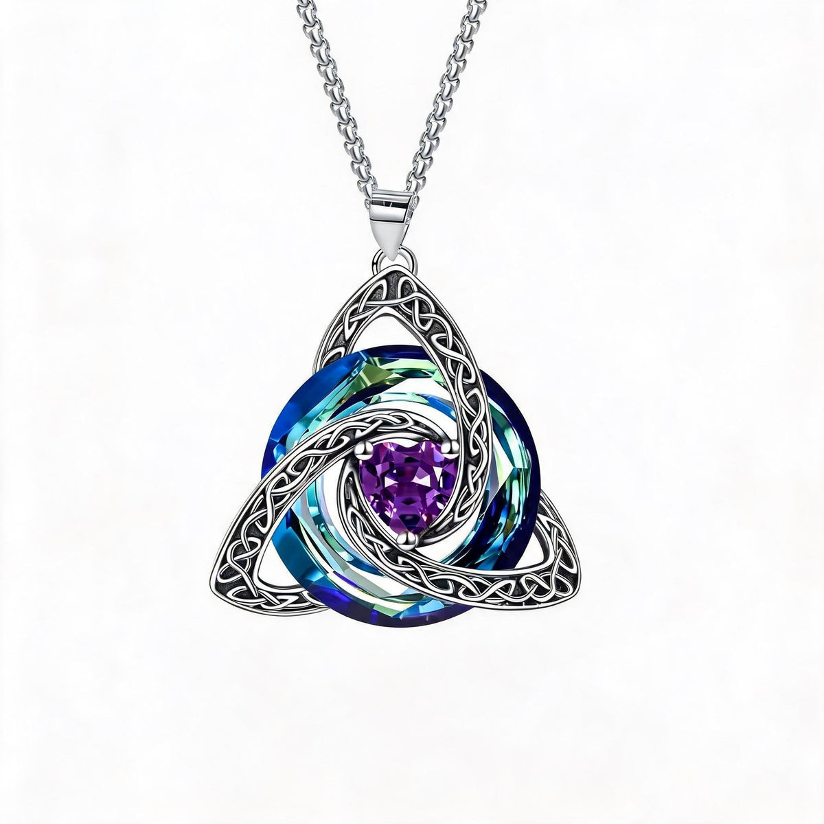 ✨Halskette mit Geburtsstein und keltischem Dreifachknoten – ein bedeutungsvolles Symbol für Liebe und Verbundenheit ❤️