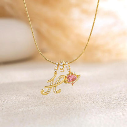💖Letzter Tag 50 % Rabatt✨3-lagige Anhänger-Halsketten mit Initialen A-Z