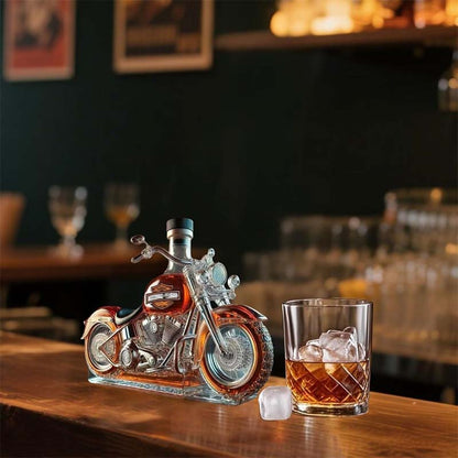 Kreative Motorrad-Weinflasche aus Glas
