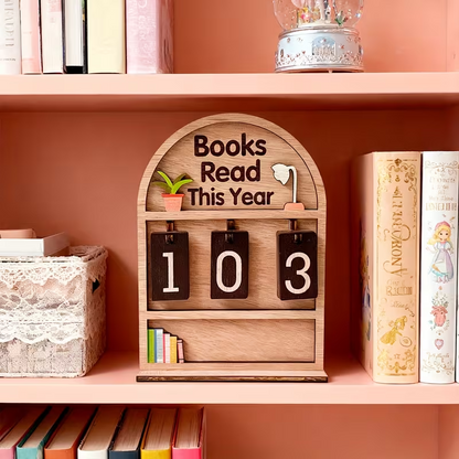 Holz-Anzeige für die jährliche Leseleistung 📚✨