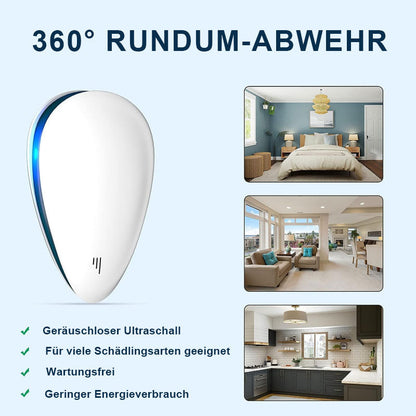 🌿 Leiser Ultraschall-Schädlingsbekämpfer mit Wassertropfen – Sicher · Leise · Intelligent · Niedlich, um Ihr Zuhause zu schützen 🐭🦟🦇