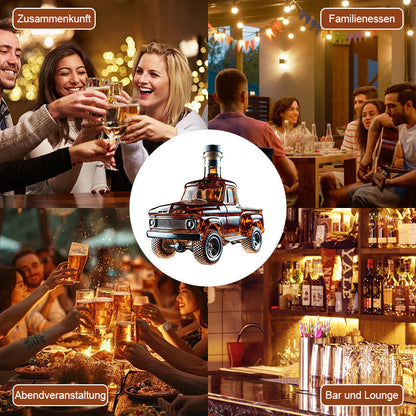 Whiskeyflasche im Retro-Auto-Design