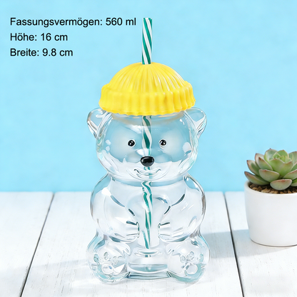 🌲Neujahrsverkauf 🐻Bären-Glasstrohhalmbecher🔥