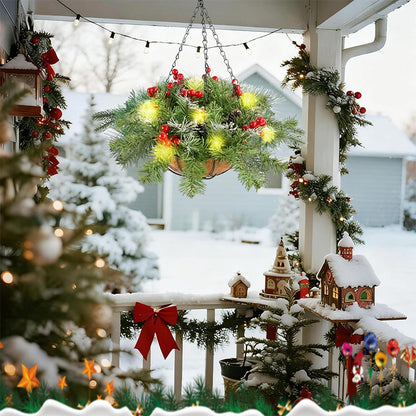 🎄Weihnachts-Sonderangebot🏆 Künstlicher Weihnachtskranz als Hängekorb