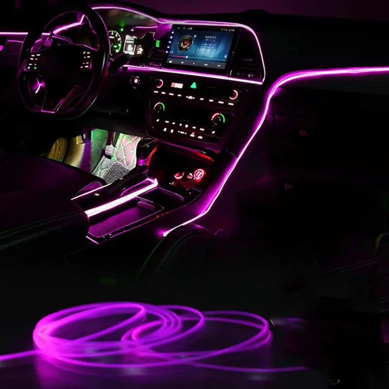 Wahnsinniges Car-Glow-Upgrade 🚗💡 USB-betriebene Ambient-Lichtfasern, die das Fahren bei Nacht in ein ganz neues Erlebnis verwandeln