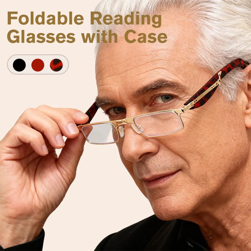 (🎁Letzter Tag 49 % Rabatt)👓Klappbare Lesebrille mit Blaulichtfilter und Etu