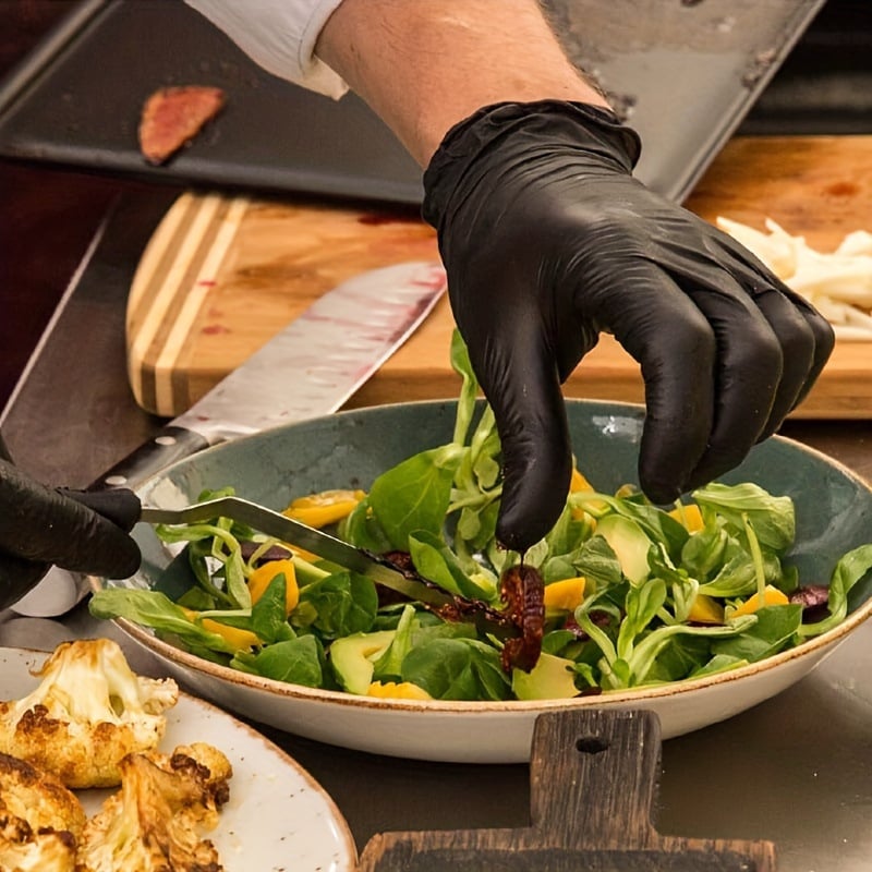 100/50 Stück schwarze Nitril-Einweghandschuhe