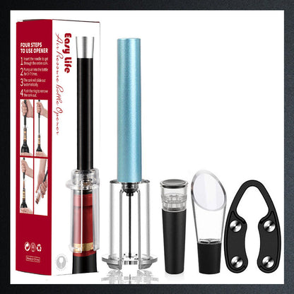 Set mit Luftpumpe, Korkenzieher und Flaschenöffner