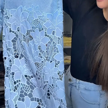 💃Sommermode vorwärts🌸🔥 Gespleißte Jeans mit Spitze