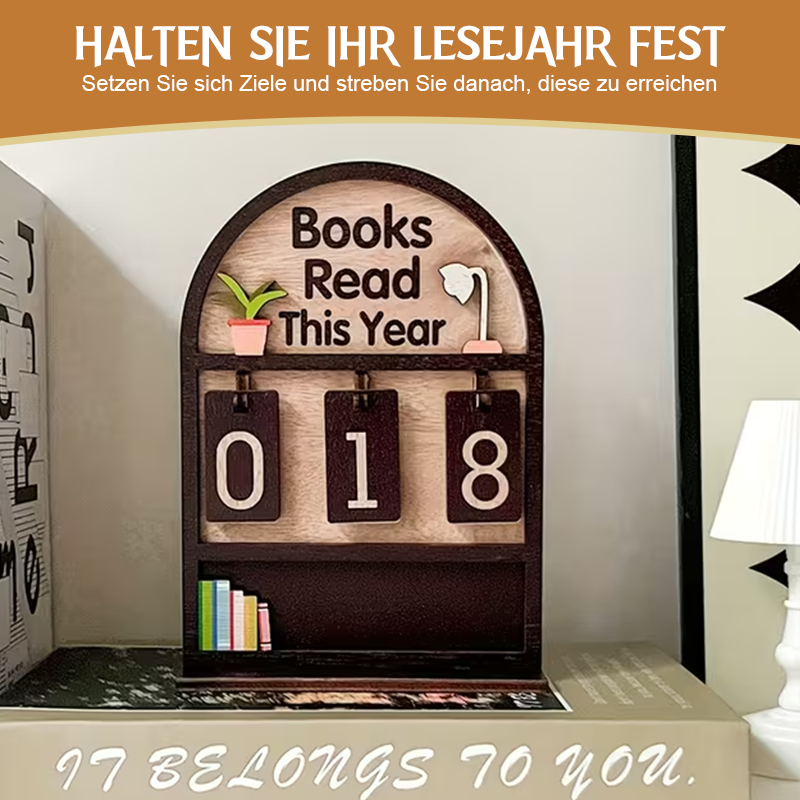 Holz-Anzeige für die jährliche Leseleistung 📚✨