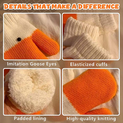 🧡🐥 Varmande Vinterhandskar mit Söt Gås Design ❄️✨