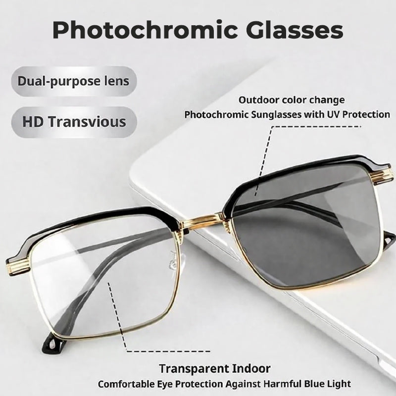 👓Photochrome Brille – selbsttönend, UV400, Blaulichtfilter