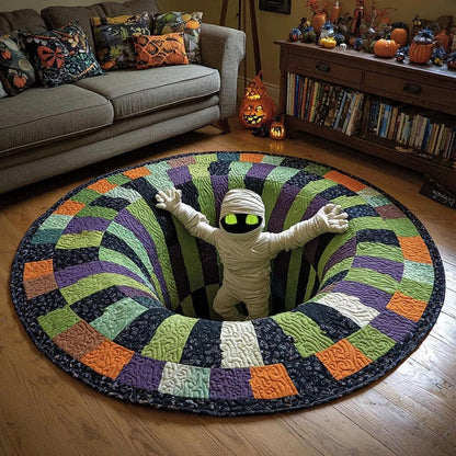 🎃3D-Skelett-Vortex-Steppte runde Halloween-Teppich