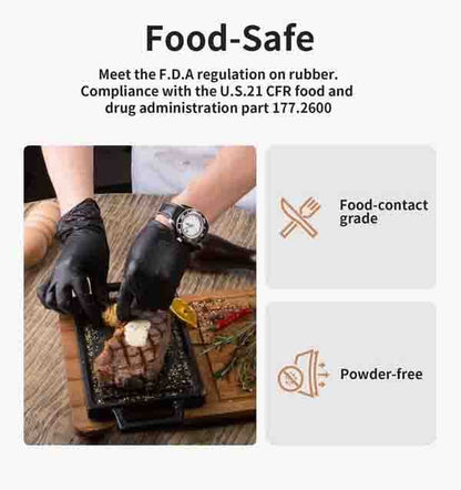 100/50 Stück schwarze Nitril-Einweghandschuhe