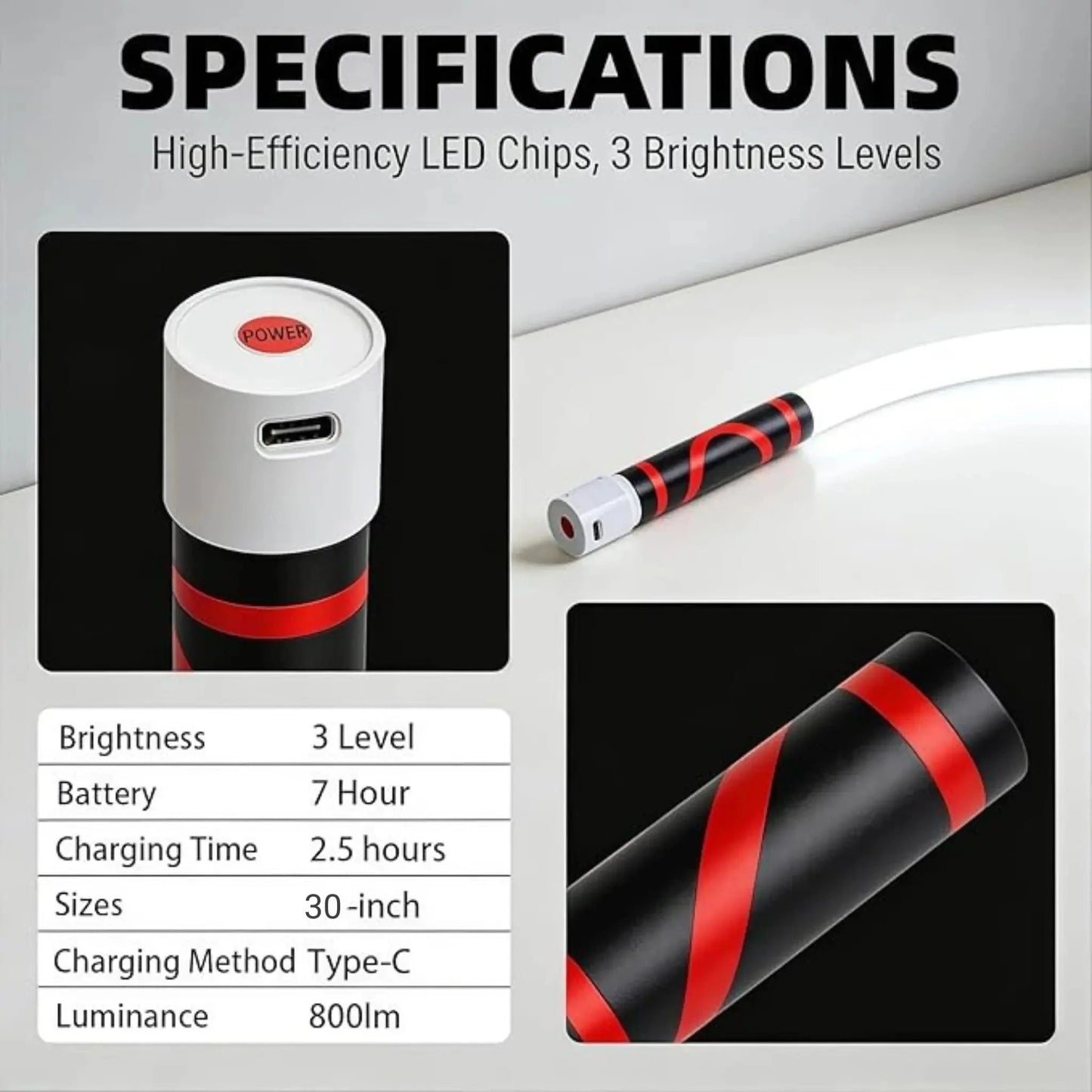 ⭐⭐Biegbarer LED-Taschenlampenstab