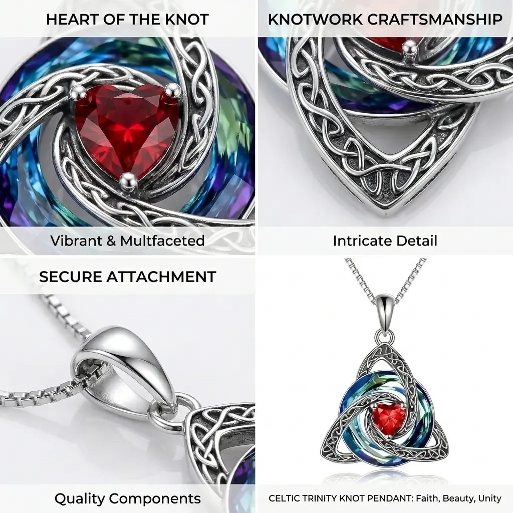 ✨Halskette mit Geburtsstein und keltischem Dreifachknoten – ein bedeutungsvolles Symbol für Liebe und Verbundenheit ❤️