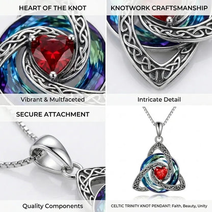 ✨Halskette mit Geburtsstein und keltischem Dreifachknoten – ein bedeutungsvolles Symbol für Liebe und Verbundenheit ❤️