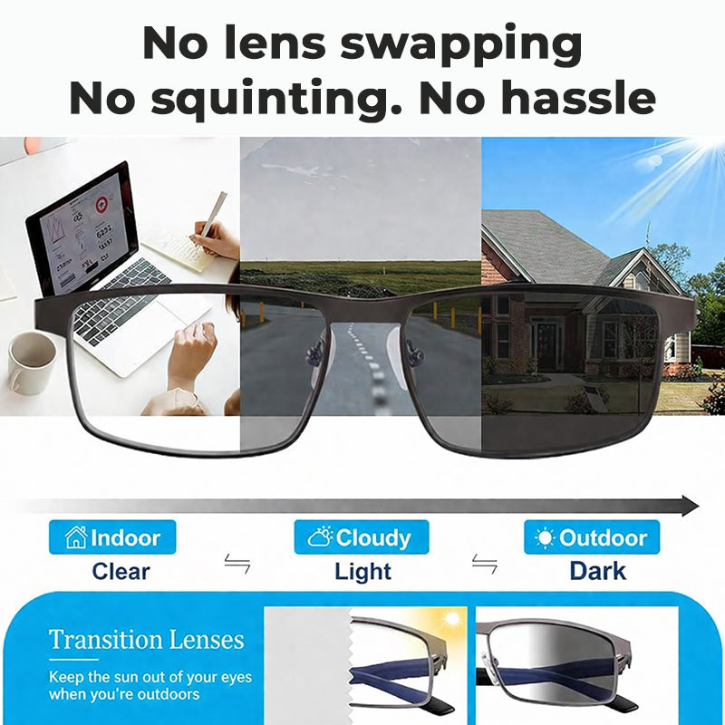 👓Photochrome Brille – selbsttönend, UV400, Blaulichtfilter